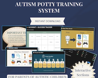Plantilla de ideas para el entrenamiento para ir al baño en niños con autismo, planificador para padres de niños con necesidades especiales, descarga digital para madres de niños con autismo, rastreador de comportamiento, progreso de la rutina del autismo.