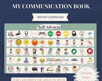 Libro de comunicación CAA / Apoyos visuales para el autismo / Material imprimible para terapia del habla / Descarga digital