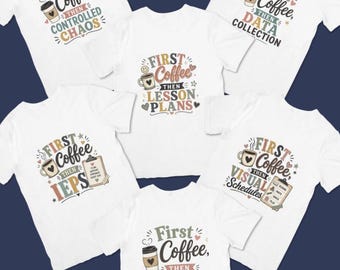 Concienciación sobre el autismo, Primero café, luego PNG, Camiseta para mamá, maestra y analista de comportamiento, Sublimación, Neurodiversidad, Producto digital, Regalo para maestros