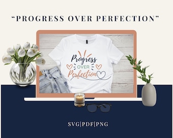 Archivo SVG para madres de niños con autismo / Archivo SVG "Progreso sobre la perfección" / Archivo de corte para profesoras de educación especial / Descarga digital para Cricut y Silhouette