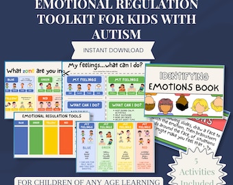 Actividades de regulación emocional / Apoyos visuales para expresar emociones en el autismo / Material imprimible para el hogar y el aula