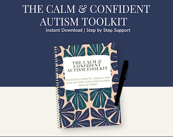 Kit de herramientas imprimible para el autismo, apoyo para crisis emocionales, entrenamiento para ir al baño, horarios visuales, guiones y registros de comportamiento.