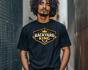 Backyard King BBQ Grill Master Shirt Mens Fathers Day Gift Dad Summer Cookout Tee