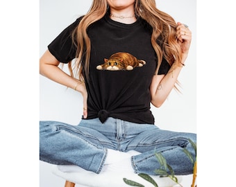 Stalking Tabby Cat Shirt | Funny Kitty Graphic Tee | Cat Lover Gift