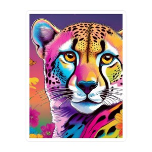 Kleurrijke sticker cheetah
