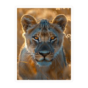 Sticker majestueuze leeuw