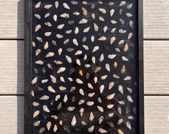 Handcrafted 14" x 11" Coastal Seashell Resin Tray – Nautical Serving Tray, Ocean-Inspired Home Décor