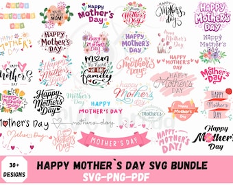 Paquete de archivos SVG para el Día de la Madre, diseño floral para el Día de la Madre, frases para mamá en formato SVG, archivos PNG y PDF para Cricut y Silhouette, e impresiones para camisetas y tazas.