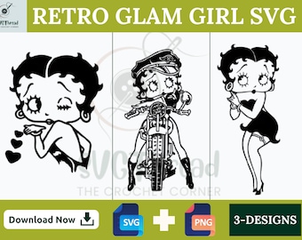 Paquete SVG de chica glamurosa retro: imágenes prediseñadas de pin-up vintage
