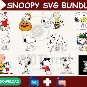 Snoopy SVG Bundle: Peanuts Cartoon Clipart for Cricut (Digital Download)