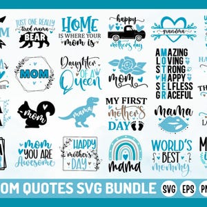 Paquete SVG con frases para el Día de la Madre: Archivos de corte inspiradores para Cricut y Silhouette, diseños de regalos para mamá, camisetas y tarjetas DIY