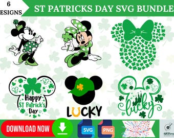 Paquete SVG de ratón del Día de San Patricio / Diseños irlandeses de la suerte (SVG, PNG)