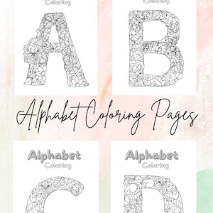 Alfabeto para colorear (26 páginas) - Precioso - Archivo PDF - Descarga digital - Perfecto para adultos y niños
