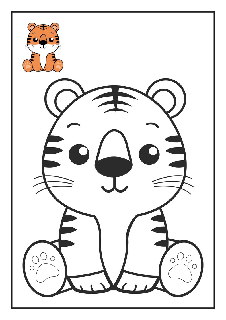 Cute Animals Coloring Pages (11 Pages to Color) Kids Instant