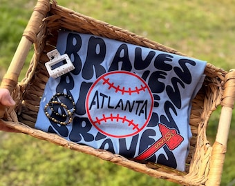 Camiseta de béisbol Retro Braves de mezclilla lavada Comfort Colors