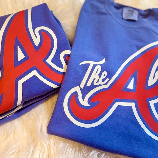 Atlanta Baseball Comfort Colors Tee: Blue or Red Graphic T-Shirt