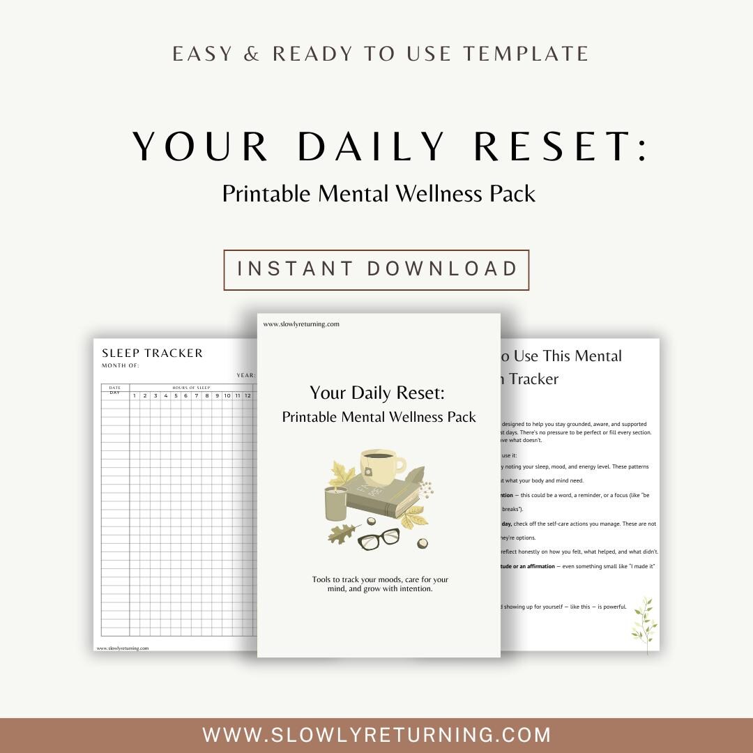 Printable Mental Health Tracker: Daily Self-care Journal (A4 PDF ...