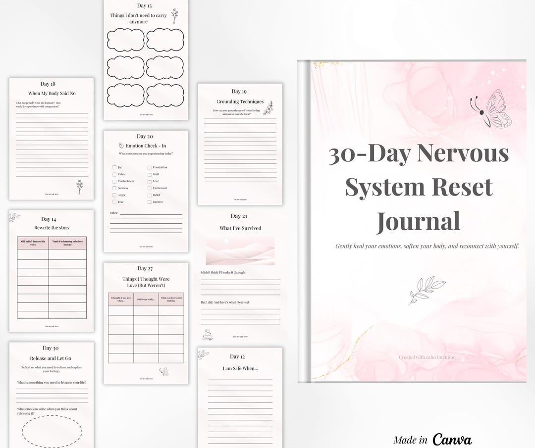 Printable Nervous System Reset Journal: 30-day Healing Prompts (PDF) - Etsy
