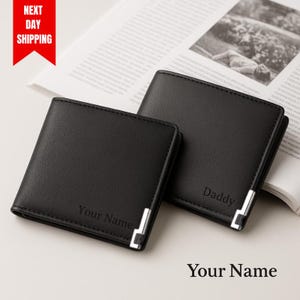 Cartera personalizada grabada para papá, regalos sorpresa para papá y abuelo, cartera de cuero con nombre personalizado, regalos para el Día del Padre, regalos de jubilación, regalos para el Día del Padre