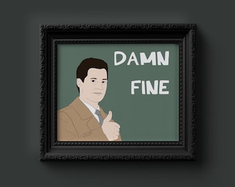Twin Peaks Print: Damn Fine Coffee, Dale Cooper 8x10 (Digital Download)