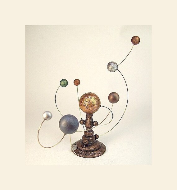 Orrery Solar System Model Miniature Steampunk Orreries Outer Space Sculpture Alien Stars Planets Moons Science Mobile Victorian Wood Orrery
