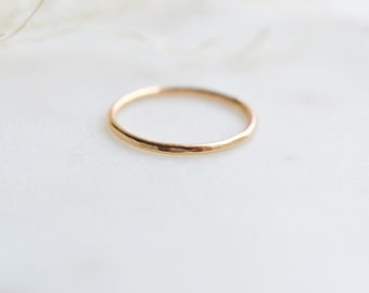 Hammered Stacking Ring, Gold Stacking Band | Gold Fill, Sterling Silver