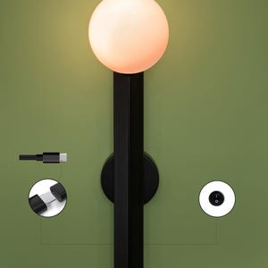 Modern LED Wall Sconce | Type-C Steel Wall Light | Minimalist Bedside Lamp