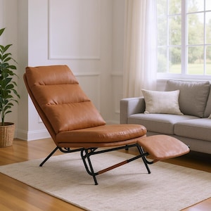 Lounge Chair – Lounge Armchair - Adjustable Leather Armchair for Living Room or Office