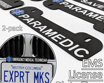 Paramedic/Emergency Medical Responder/Technician License Plate Tags 2-Pack