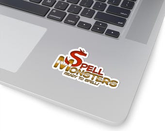 SpellMonsters (red gold dragon) Kiss-Cut Stickers - Fun Decor for Kids, Gaming Enthusiasts, Anime Lovers, Party Favors, Laptop Decor