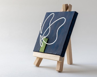 3D Printed Butterfly Art, Hand-Painted Mini Canvas with Easel, Unique Nature Inspired Gift