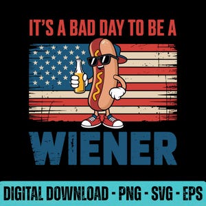 Funny Hot Dog BBQ Design: Patriotic 4th of July SVG (Digital Download