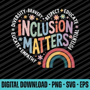 Inclusion Matters SVG PNG EPS Special Education Teacher Classroom Graphic