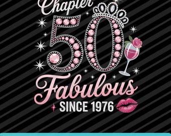 50th Birthday Design, EST 1976 (png, svg, eps Digital Download