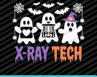 Duchy Techników Rentgenowskich Boo PNG SVG EPS | Zabawny projekt cyfrowy radiologii na Halloween