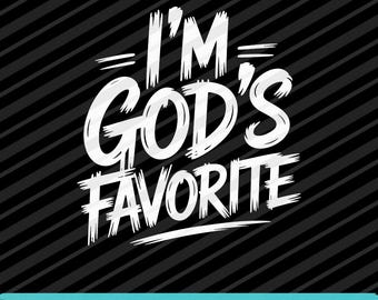 Soy el cristiano favorito de Dios PNG SVG EPS Diseño divertido con cita de fe