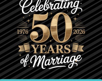 50 años de matrimonio 1976 Diseño de 50 aniversario de bodas, PNG SVG EPS Descarga
