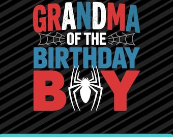 Diseño de camiseta con temática de araña para abuela de cumpleaños de niño PNG SVG EPS Descarga digital