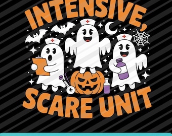 Oddział Intensywnej Terapii Strachu na Halloween PNG SVG EPS | Zabawny Duch Pielęgniarki Pobierz Cyfrowo