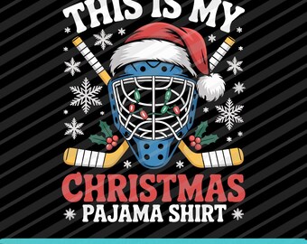 Mi pijama de hockey navideño PNG SVG EPS Diseño divertido festivo deportivo festivo