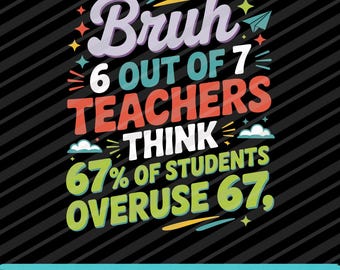 Bruh 67 Teacher Meme Design | Funny Teacher Humor (Digital Download)