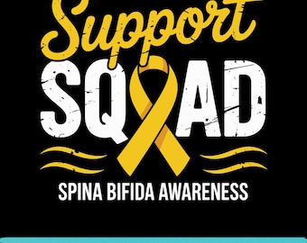 Spina Bifida Awareness Sunflower Design: Yellow Ribbon Support (SVG, PNG, EPS)