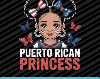 Puertorriqueña Princess SVG PNG EPS | Puerto Rican Flag Boricua Latina Digital Download
