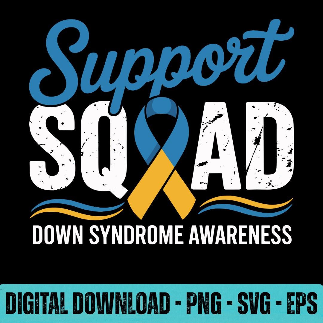 Down Syndrome Awareness SVG: Blue Yellow Sunflower Ribbon Design ...