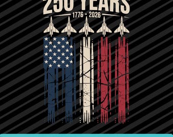 250th Anniversary USA 4th of July US Flag Design, PNG Svg Eps Digital Download