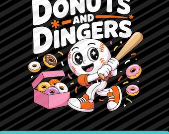 Donuts And Dingers SVG PNG EPS Funny Baseball Dugout Snack Graphic