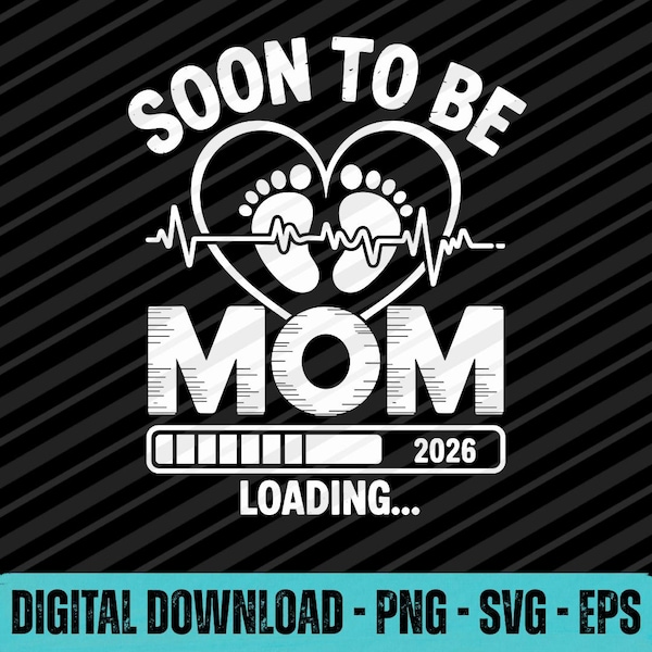 Snart blivande mamma 2026 PNG SVG EPS | Graviditetsmeddelande digital design