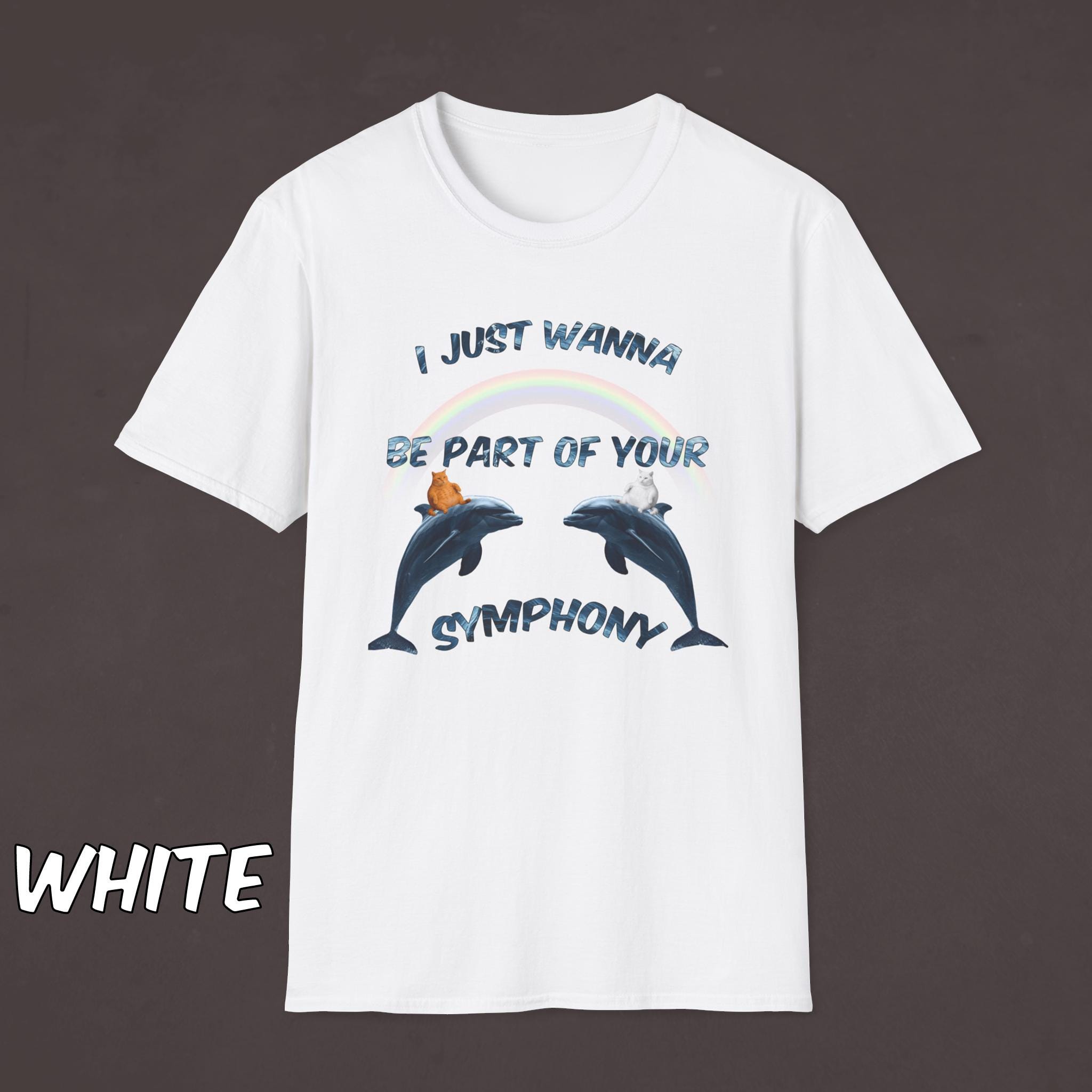 Dolphin Symphony T-shirt: Retro Y2K Rainbow Graphic Tee - Etsy