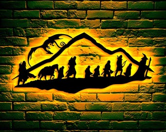 LED Fantasy Silhouette Wood Wall Art: Geeky Home Decor