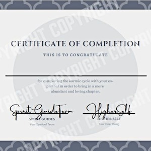 Happy Divorce Certificate - Ending Karmic Cycle - Breakups - Separation - Soul Contract - Congratulations - Gag Gift - Digital